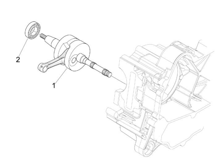 Krukas Vespa S 50 4-takt 4V AC