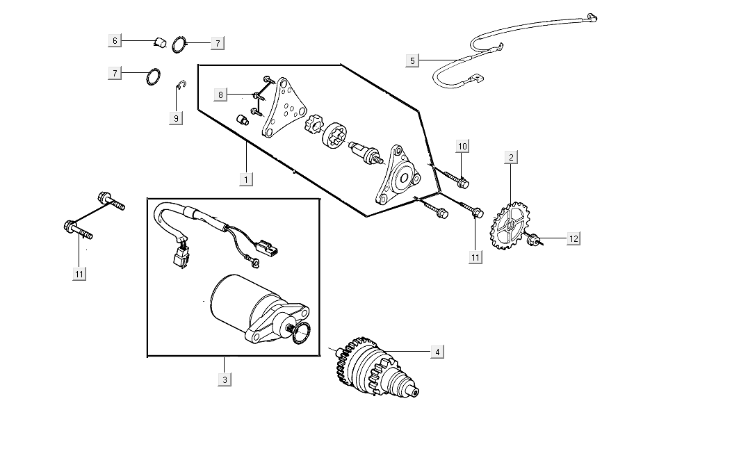 Startmotor - Oliepomp - Bendix Kymco People S 50i Euro 4 Mat Grijs