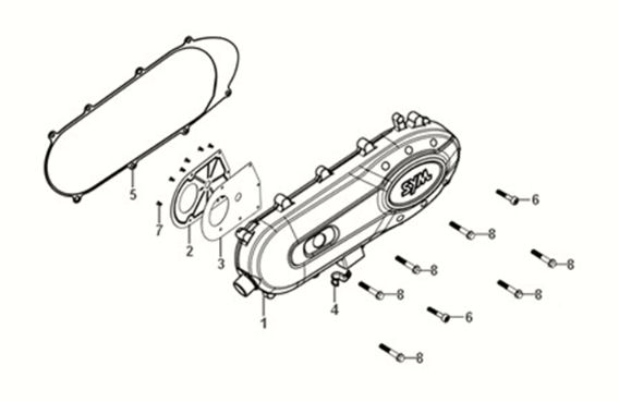 L. crank case cover Sym X-Pro 50 E5