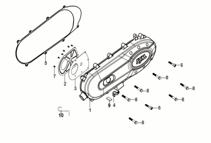 Carterdeksel Sym Fiddle IV 50 Euro 5