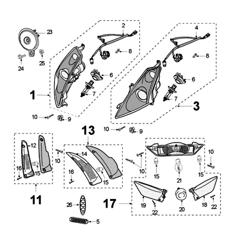 Koplamp - Achterlicht - Knipperlichten Peugeot Jet Force 50 2-takt LC Injectie Rood