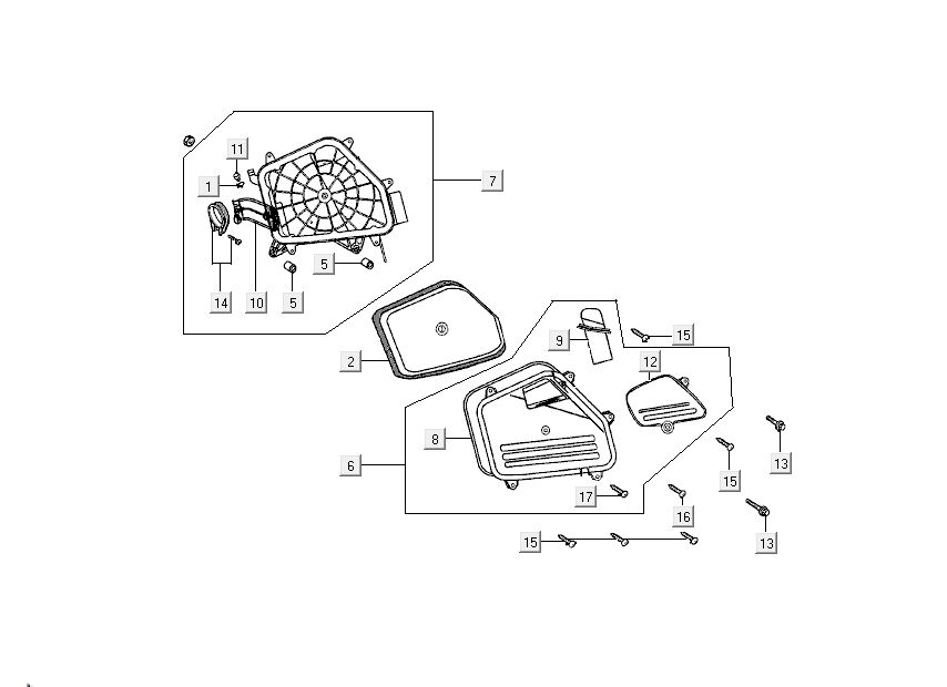 Luchtfilter Kymco DJ 2-takt Zilver