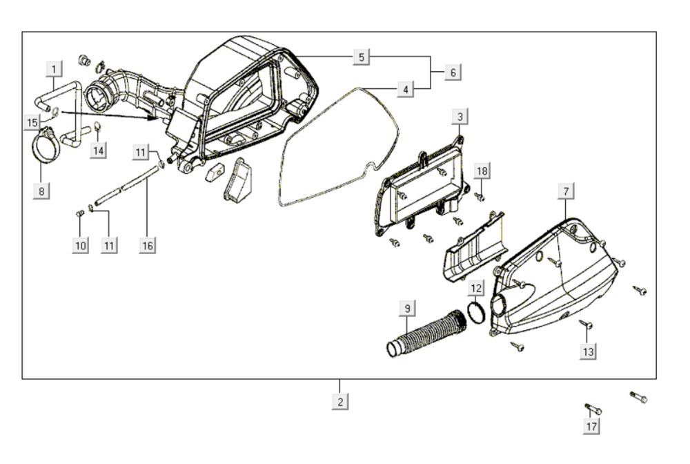 Luchtfilter Kymco Like 200i Wit