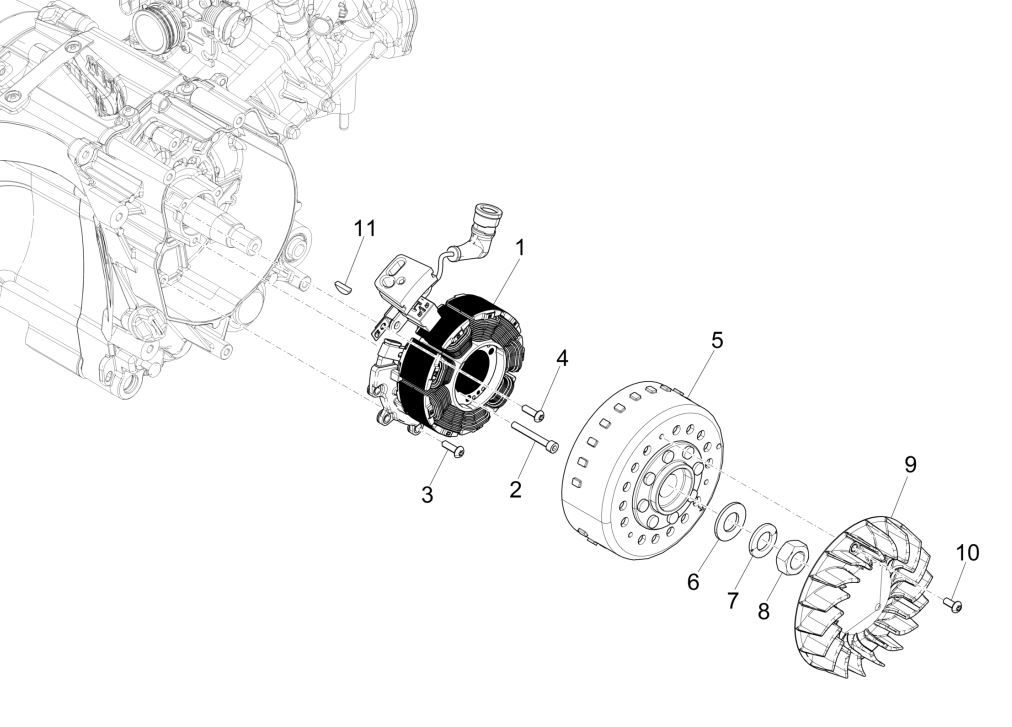 Ontsteking - Stator - Vliegwiel Piaggio Medley 125 ABS Euro 5 2021-2022