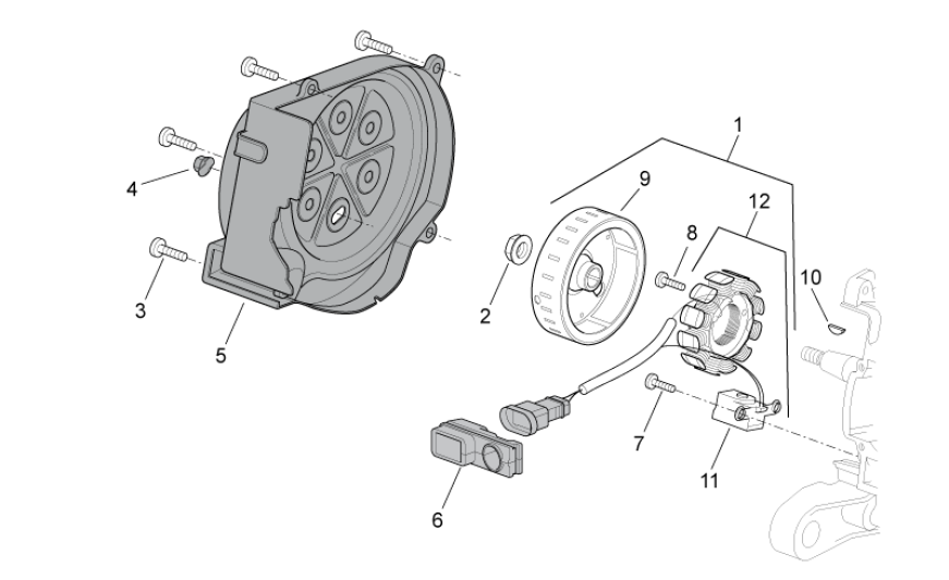 Ontsteking - Stator - Vliegwiel Aprilia SR 50 LC (injectie en carburateur) 2004-2009