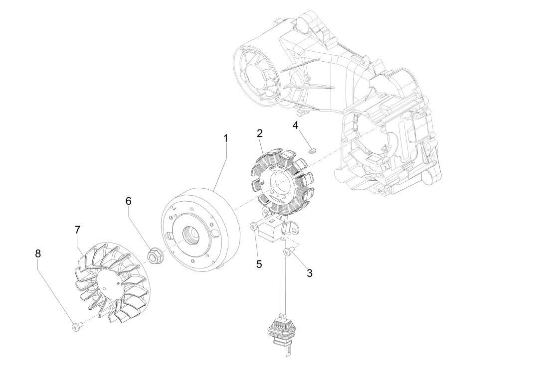 Ontsteking - Stator - Vliegwiel Piaggio Liberty 50 4-takt AC IGET 3V Euro 4