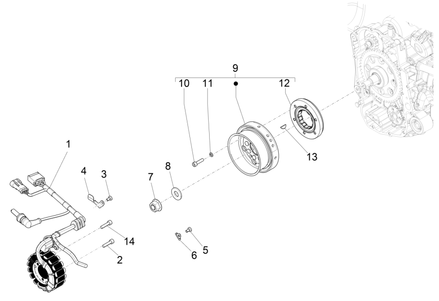 Magneetvliegwiel Piaggio MP3 350 Maxi sport E4 ABS 2018-2020 (EMEA)