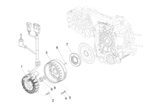 Ontsteking - Stator - Vliegwiel MP3 500 LT Sport 2014-2016