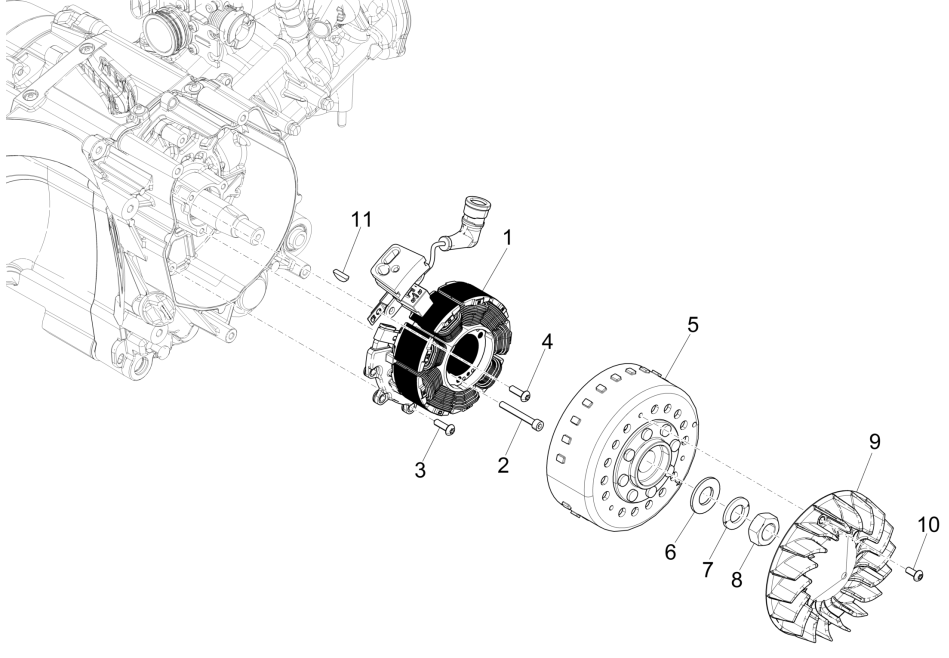 Ontsteking - Stator - Vliegwiel Vespa GTS 125 IE ABS Euro 5 2021