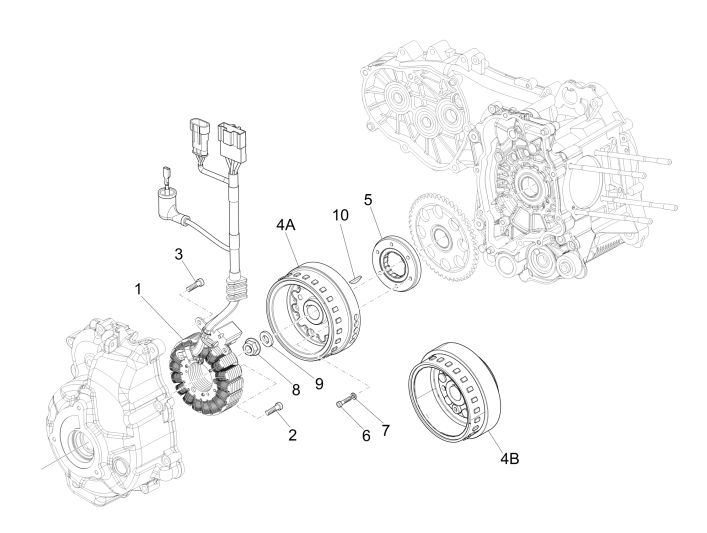 Ontsteking - Stator - Vliegwiel Vespa GTS 300 ie 2008-2016 (met en zonder ABS)