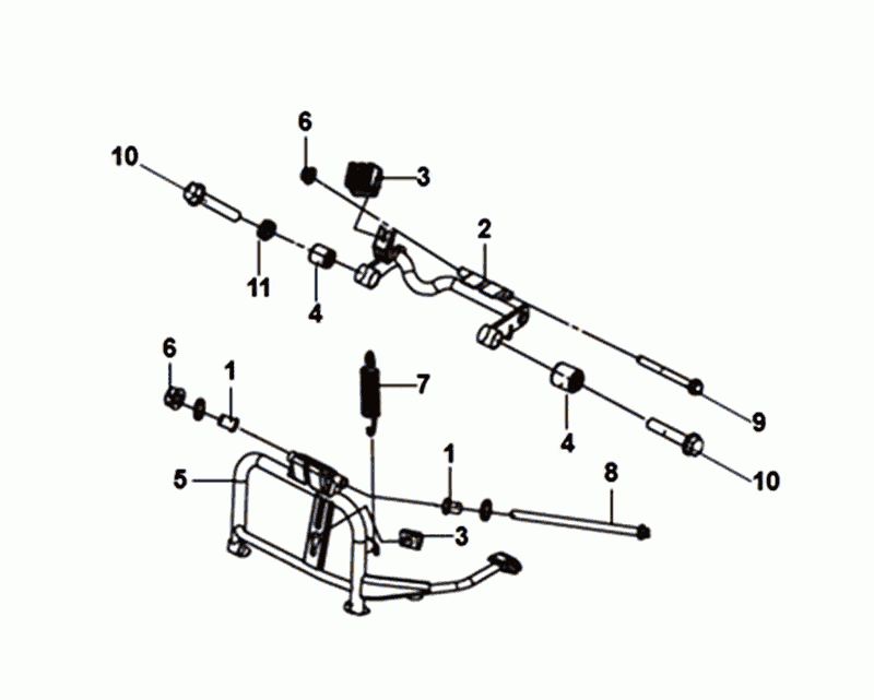 Middenstandaard - Motorophanging Sym Mio 50i