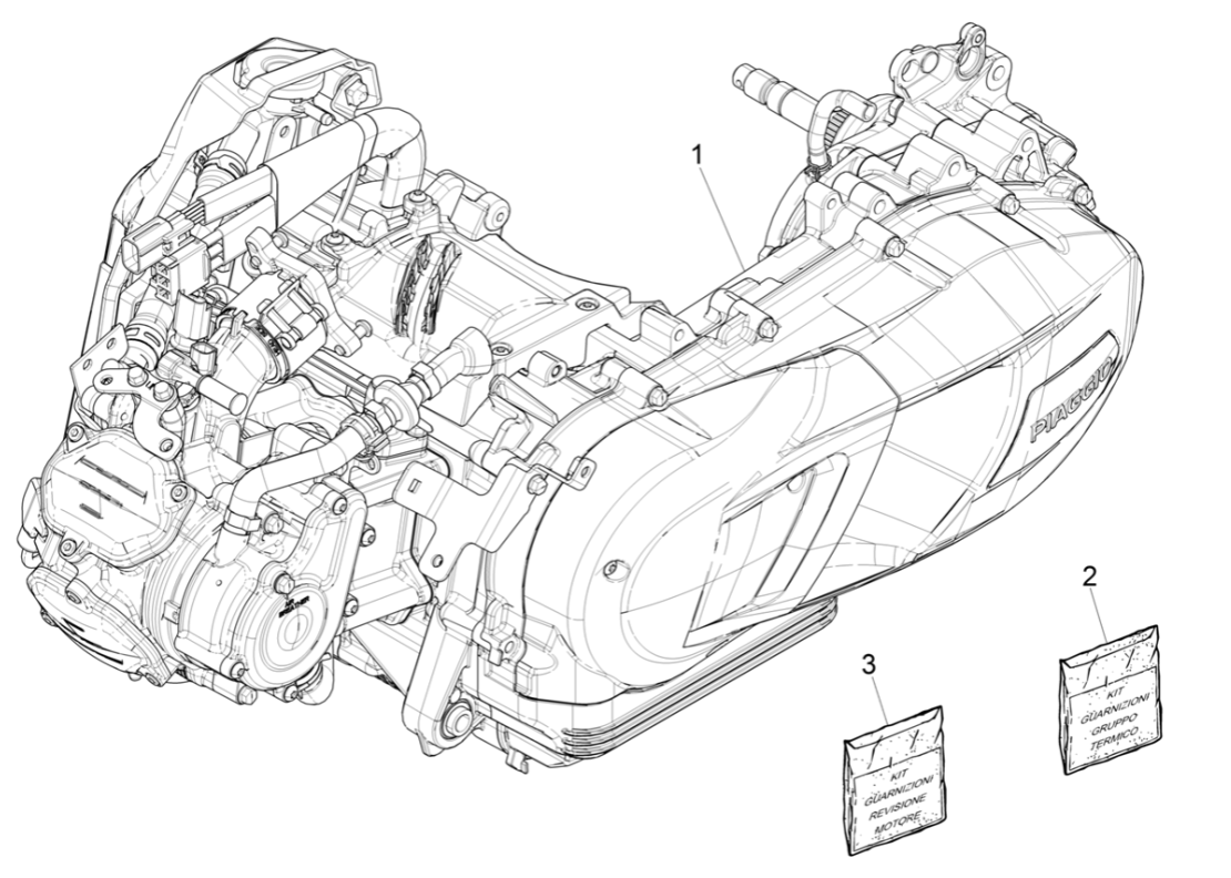 Motorblok compleet Piaggio Medley 125 ABS Euro 5 2021-2022