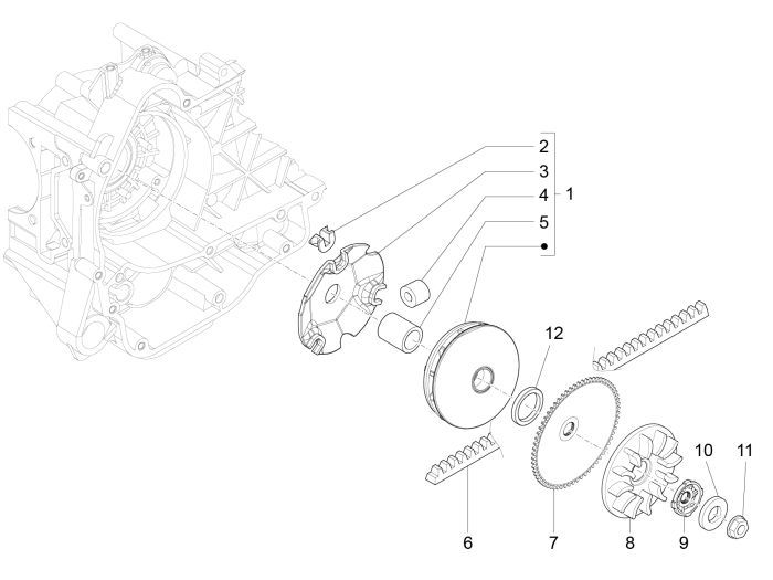 Variateur - V-snaar Piaggio New Fly 4-takt 4V