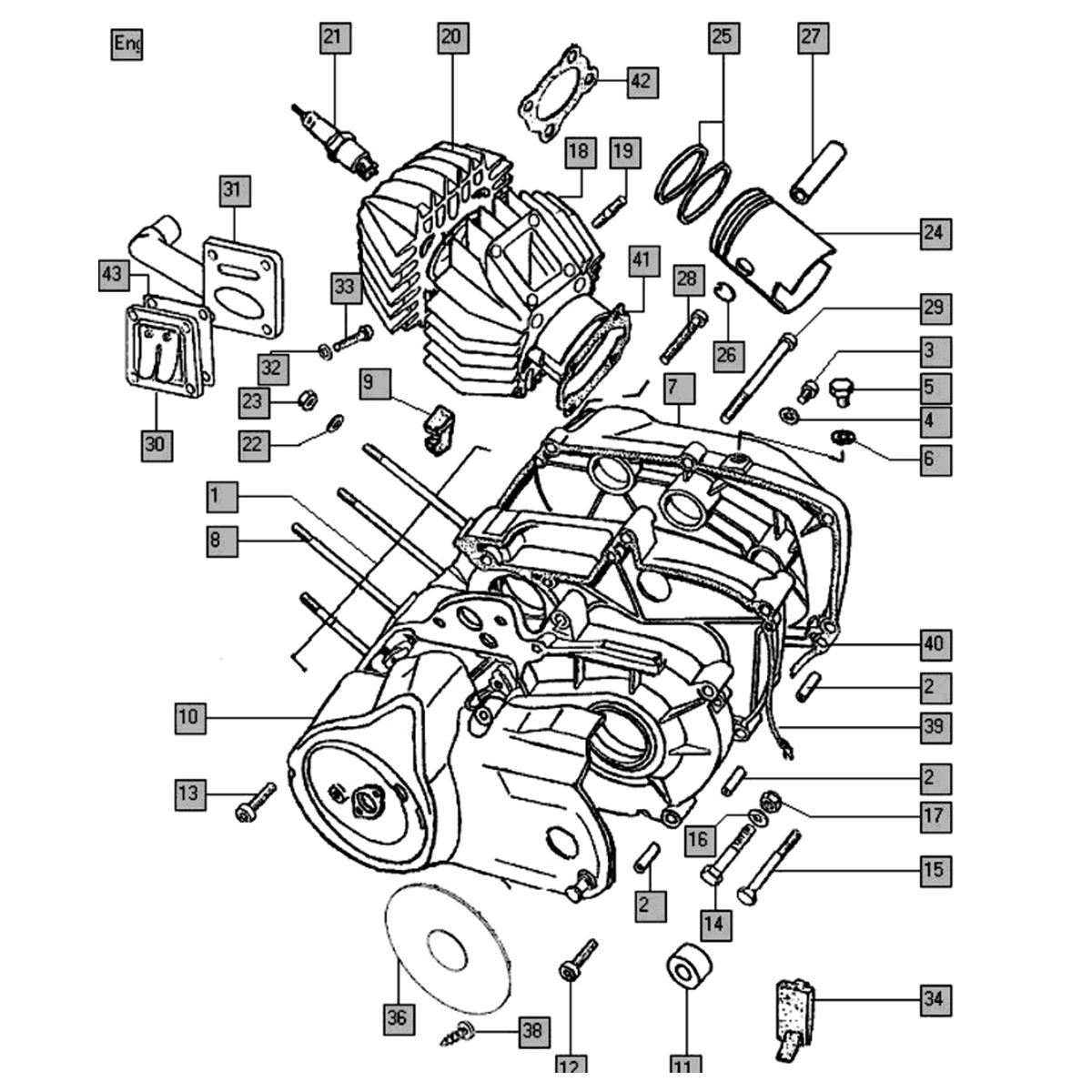 Motorblok nieuw type Tomos FLEXER EX (L0-L2)