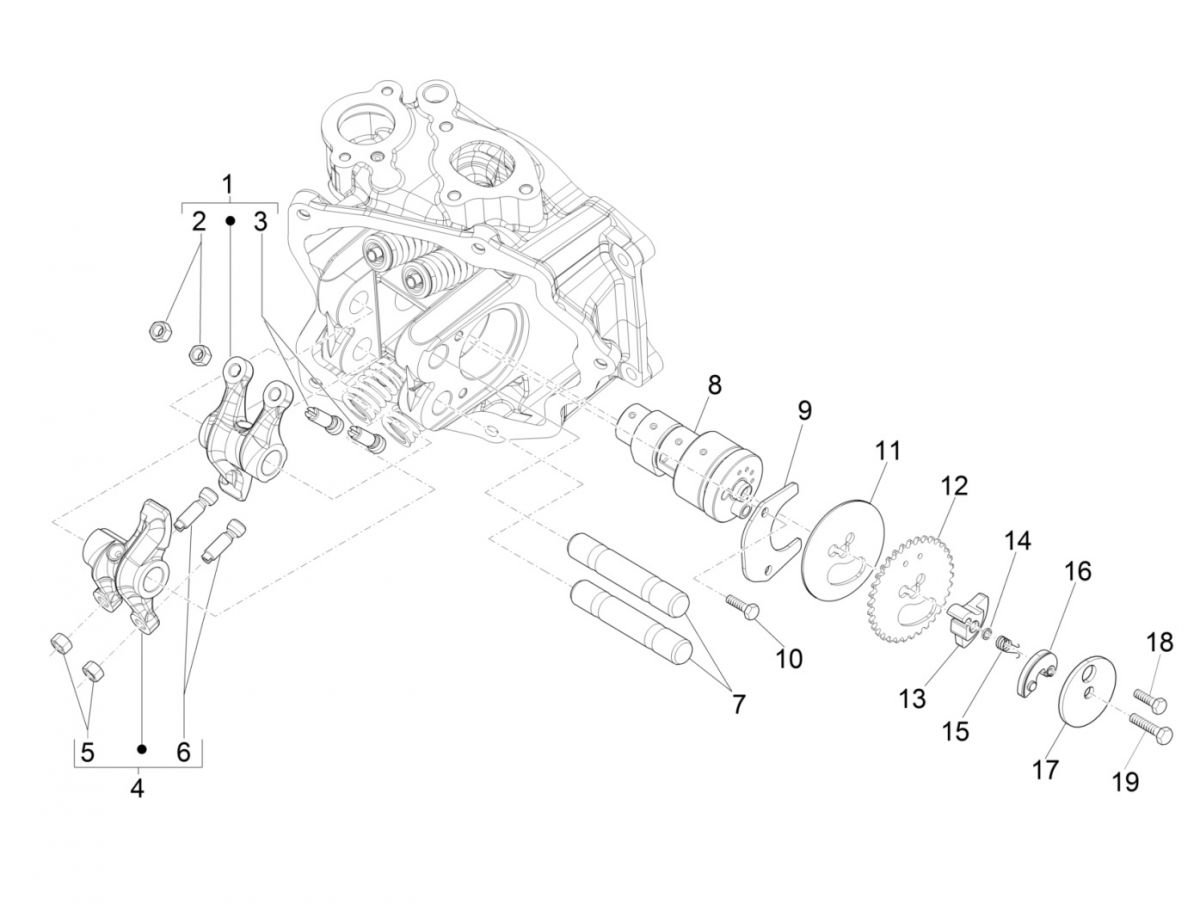 Nokkenas - Tuimerlaars Piaggio Beverly 300 IE ABS Euro 4 2016-2020