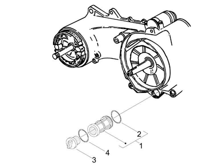 Oliefilter Vespa LXV 4-takt 2V 25km/u