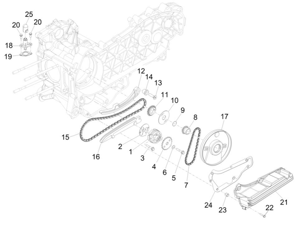Oliepomp Piaggio MP3 300 HPE / 300 HPE Sport ABS Euro 5 2020-2022