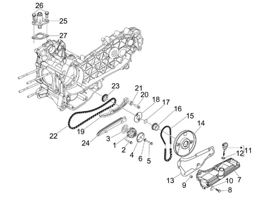 Oliepomp Vespa GTS 125 IE