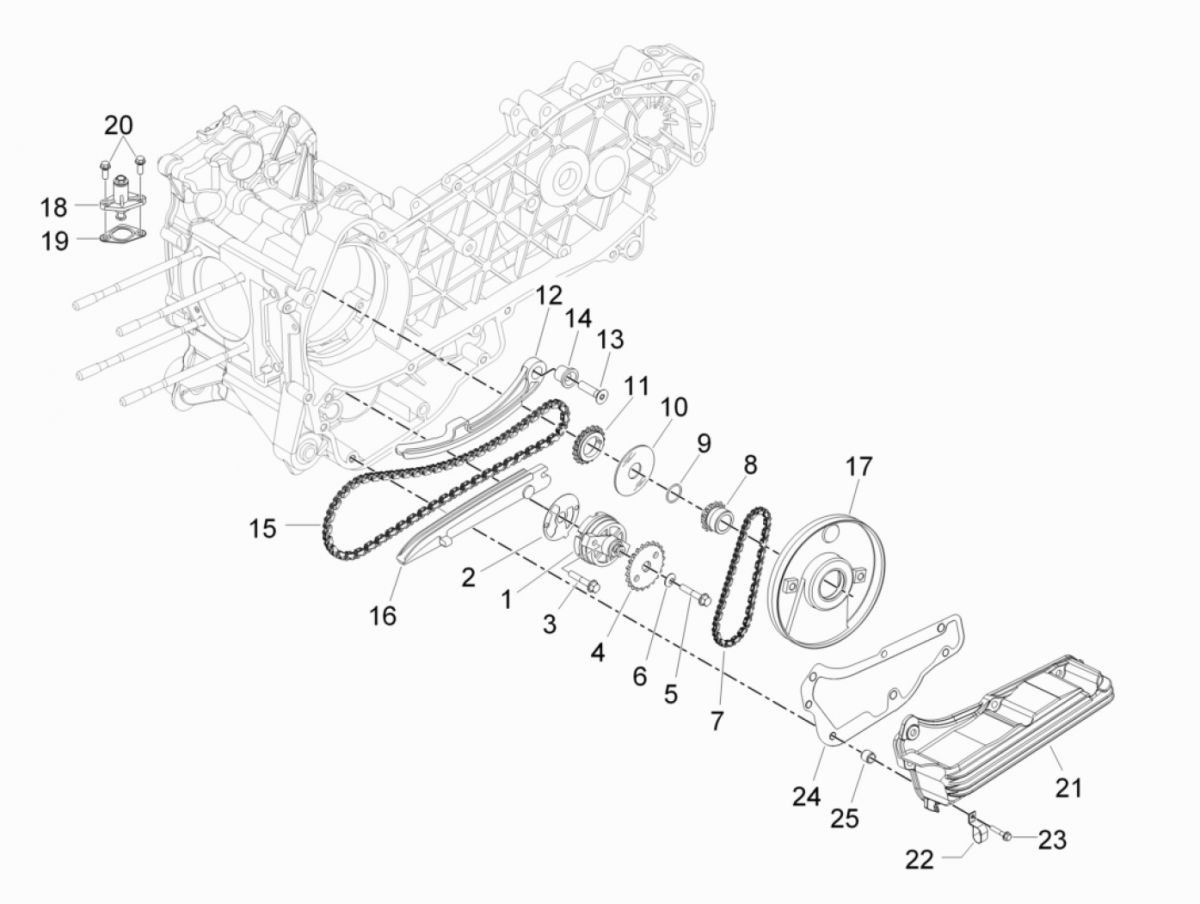 Oliepomp Vespa GTS 300 HPE 4V IE ABS Euro 4 2019