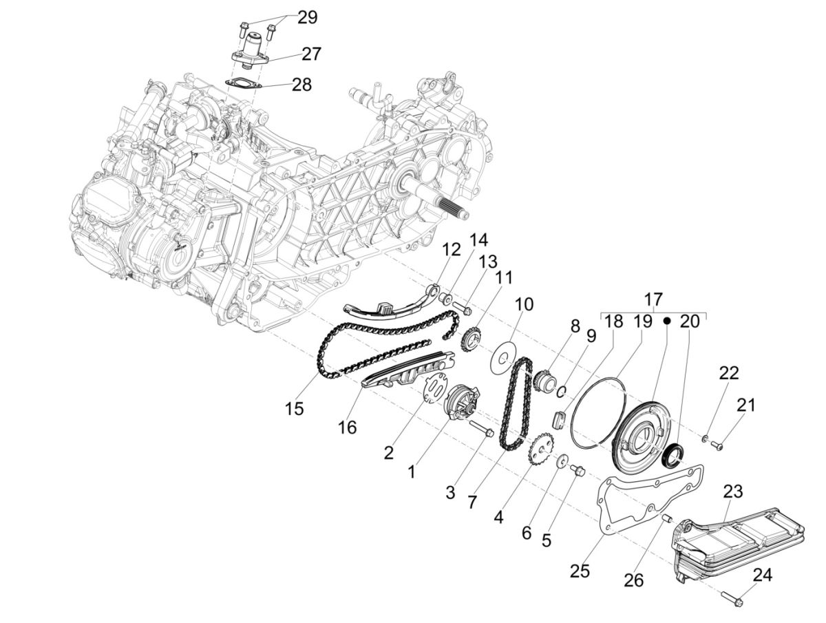 Oliepomp Piaggio Medley 125 IE ABS Euro 4 2016-2019