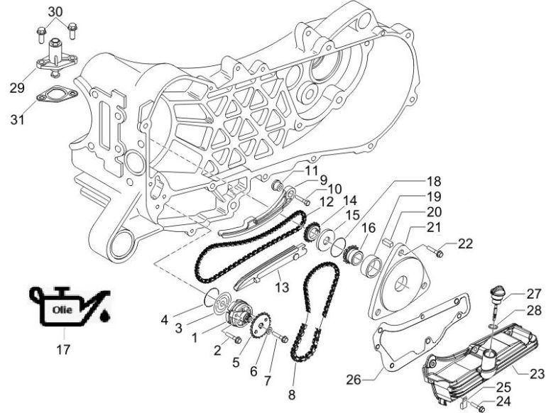 Oliepomp Piaggio Zip 2000 4-takt AC