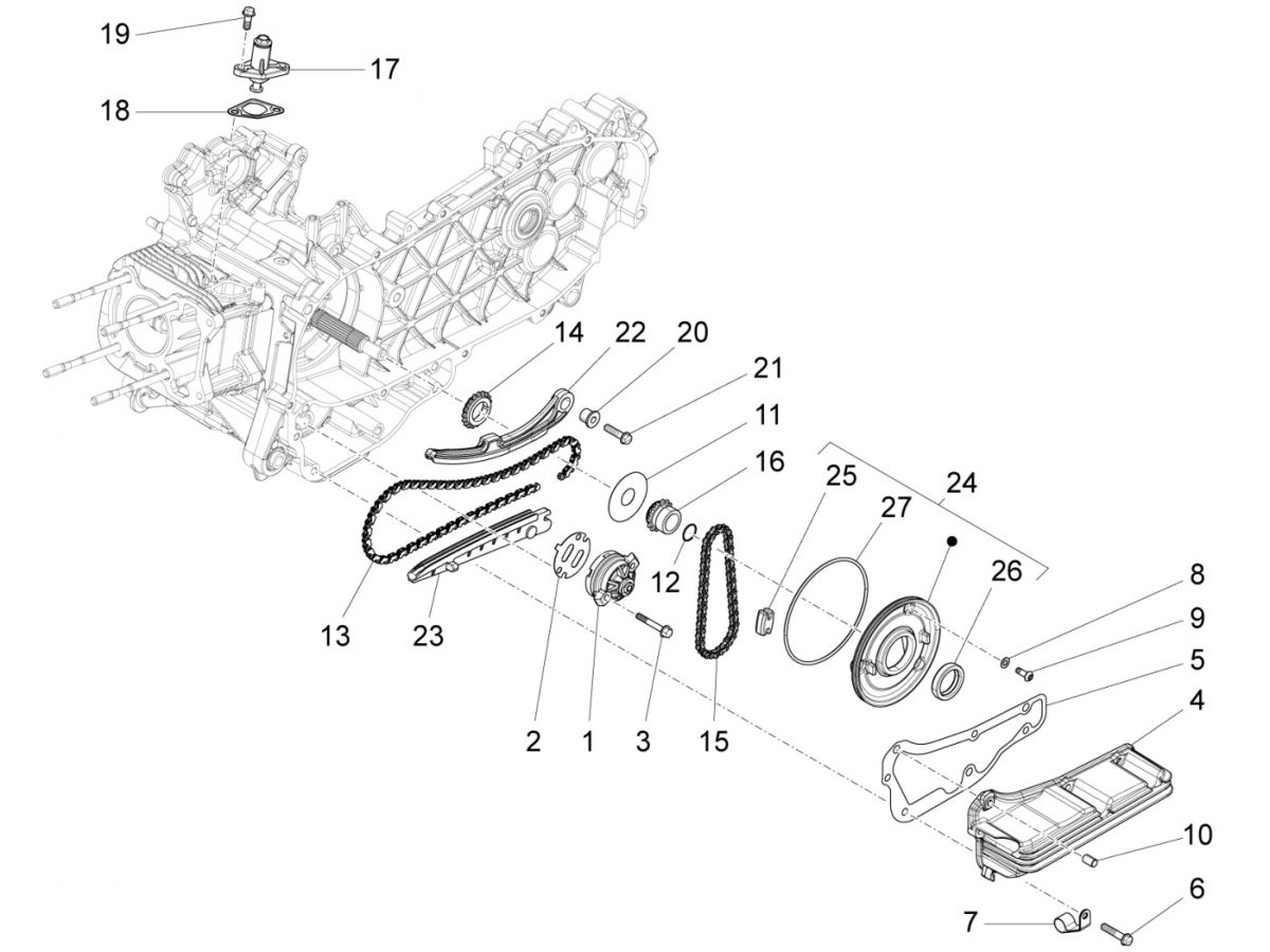 Oliepomp Vespa Sprint 125 3V IE ABS Euro 5 2021
