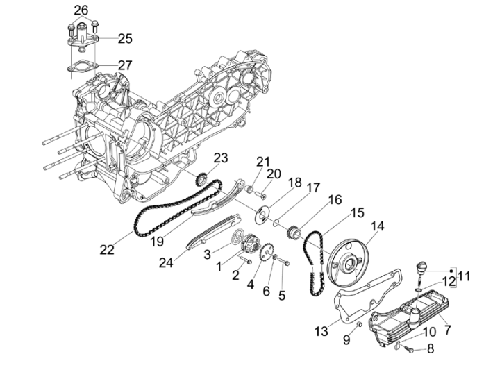 Oliepomp Vespa GTS 300 ie 2008-2016 (met en zonder ABS)