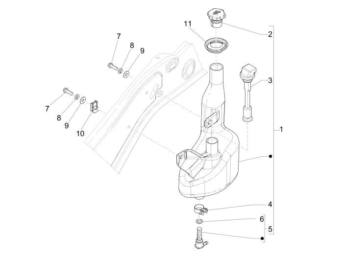 Olietank Vespa Sprint 50 2-takt AC