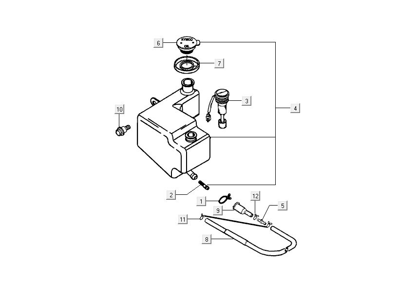Olietank Kymco Grand Dink 2-takt antraciet
