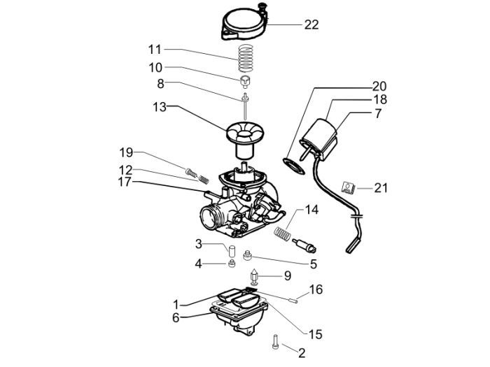 Carburateur Piaggio Fly 50 4-takt AC