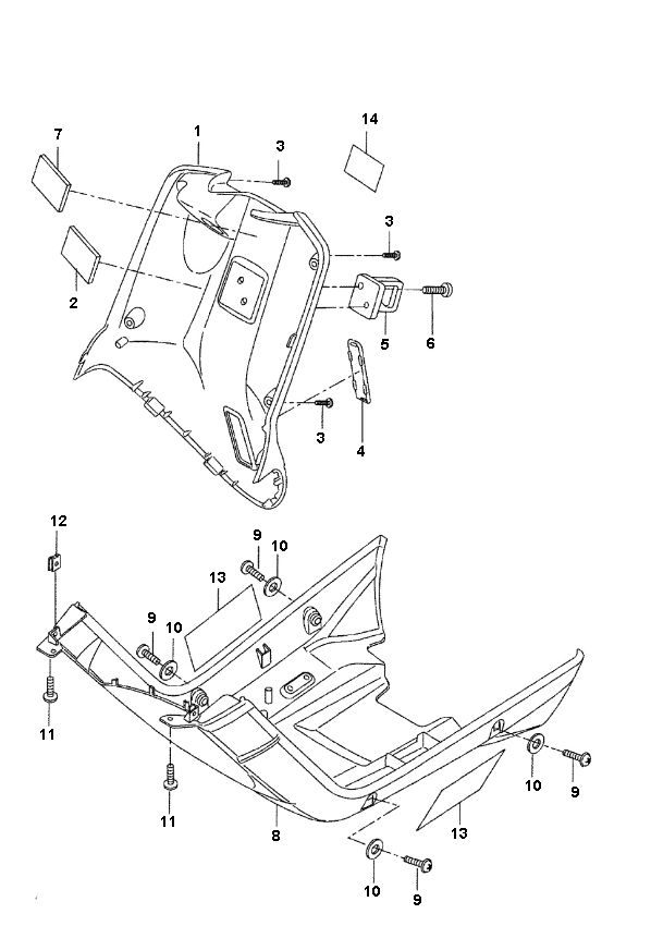 Onderspoiler- Binnenkap Yamaha Bw's 2-takt