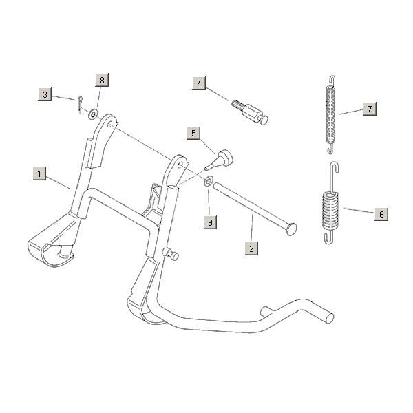 Middenstandaard Aprilia Habana 2-takt (Morini motor) 1999-2004