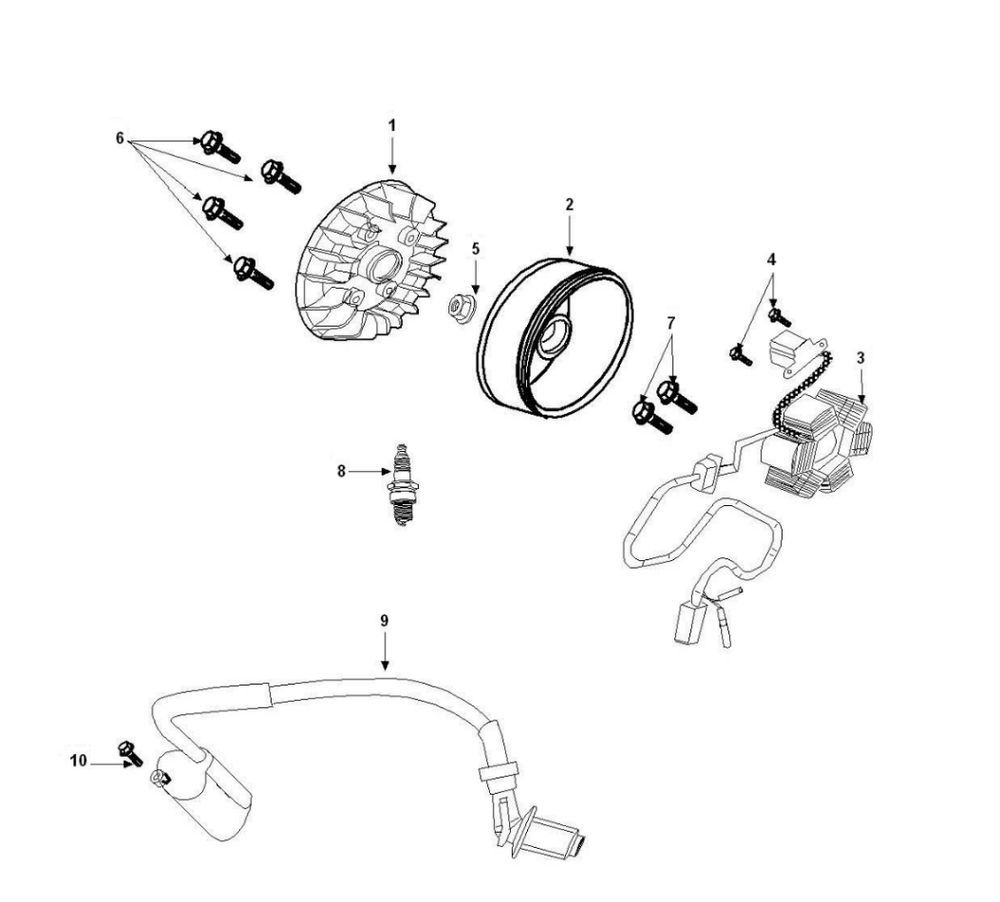 Ontsteking - Stator - Vliegwiel - Bobine Peugeot Tweet 50 4-takt AC