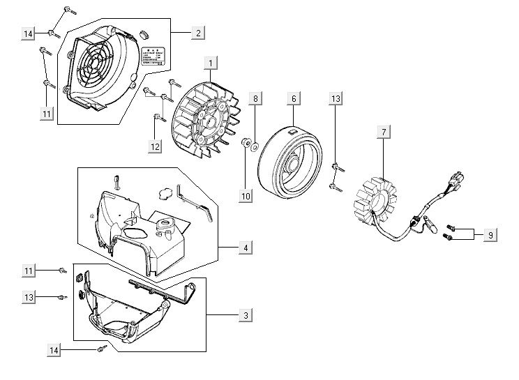 Ontsteking - Stator - Vliegwiel - Koelkappen Kymco Agility CITY 16 150