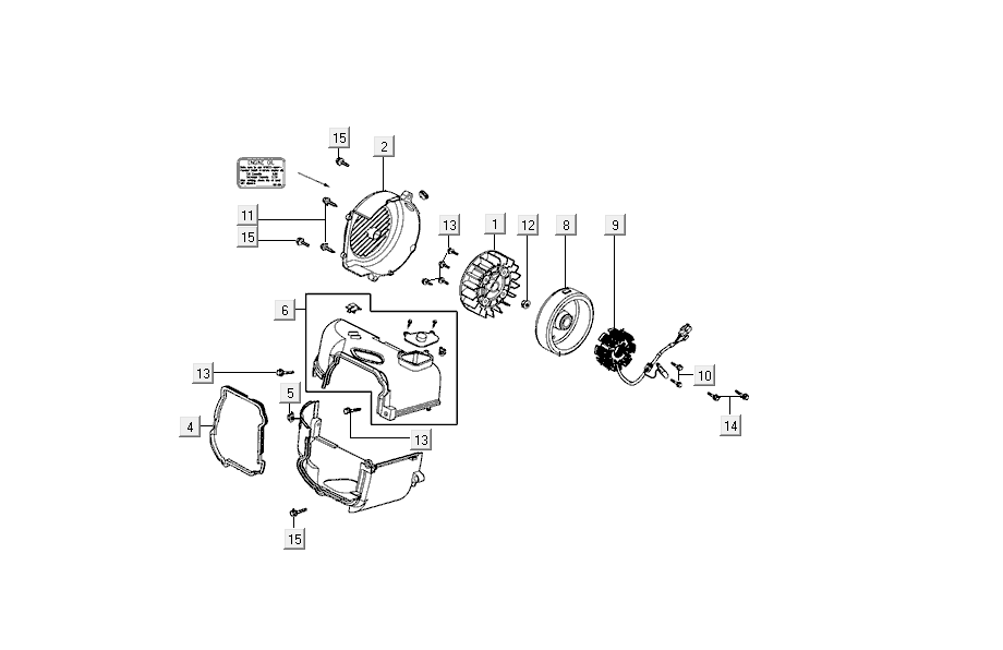 Ontsteking - Stator - Vliegwiel - Koelkappen Kymco Agility Delivery 4-takt Euro 4 zwart