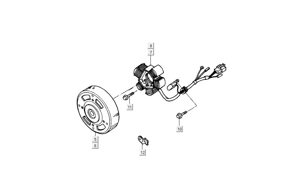 Ontsteking - Stator - Vliegwiel Kymco B&W LC 2-takt zilver