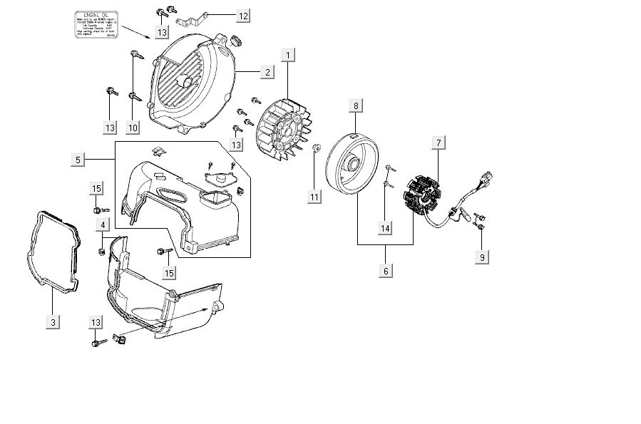 Ontsteking - Stator - Vliegwiel Kymco Carry 4-takt zwart