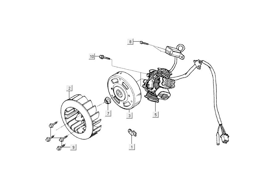 Ontsteking - Stator - Vliegwiel Kymco Grand Dink 2-takt antraciet