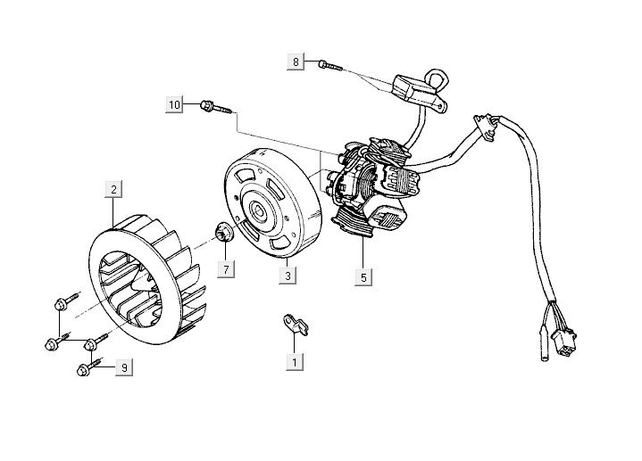 Ontsteking - Stator - Vliegwiel Kymco Yup 50 2-takt AC blauw