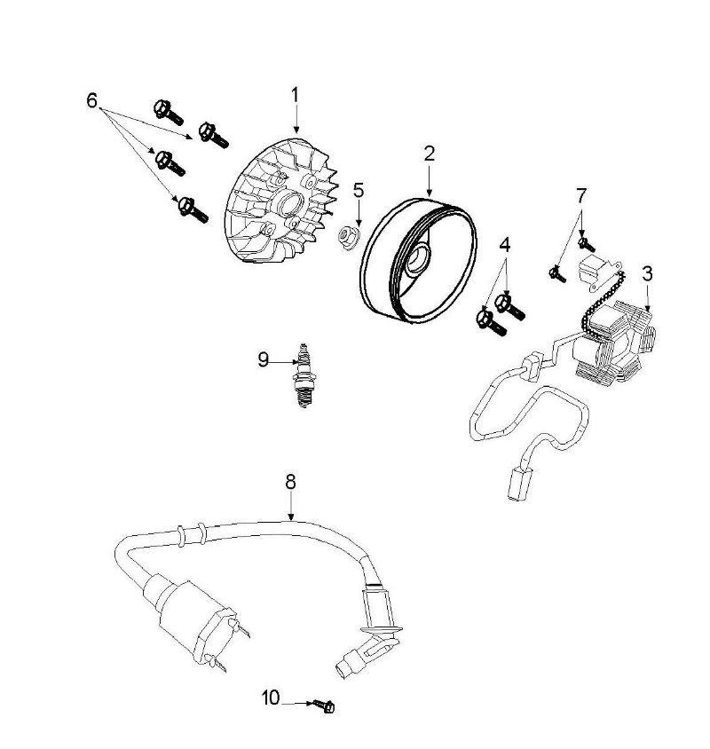 Ontsteking - Stator - Vliegwiel Peugeot Speedfight 3 50 4-takt AC