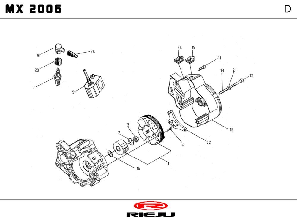 Ontsteking - Stator - Vliegwiel Rieju MX rood 2010 2-takt