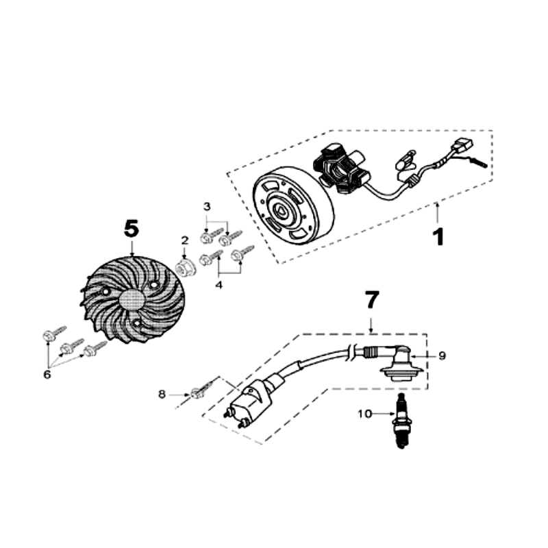 Ontsteking - Stator - Vliegwiel - Bobine - Bougie Peugeot Speedfight 3 50 2-takt AC Blauw