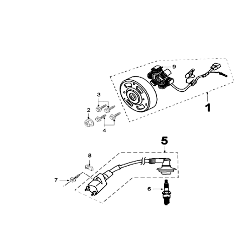 Ontsteking - Stator - Vliegwiel - Bobine - Bougie Peugeot Speedfight 3 50 2-takt LC grijs