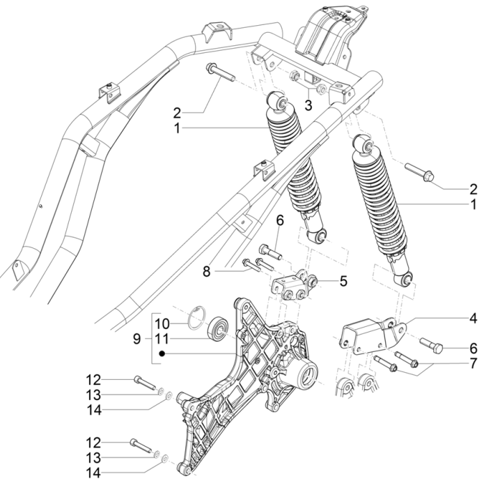 Schokbreker Piaggio Beverly 300 HPE 4V ABS Euro 5 2021-2022