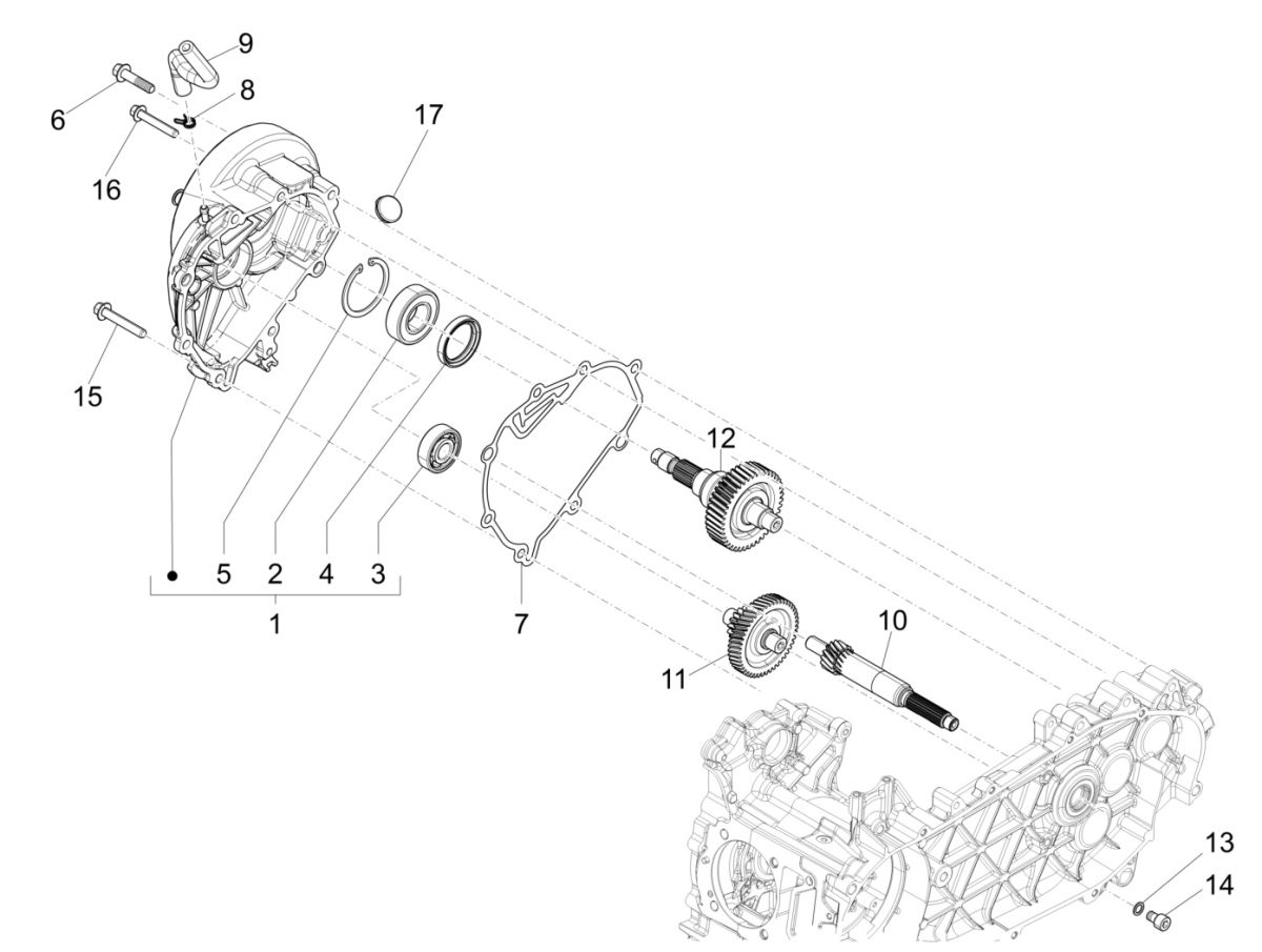 Vertanding - Overbrenging Piaggio Liberty 125 IGET 3V IE ABS Euro 4 2015-2019