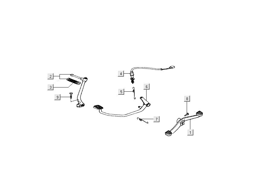 Rempedaal - Kickstartpedaal - Schakelpedaal Kymco Nexxon 50 4-takt donkergrijs