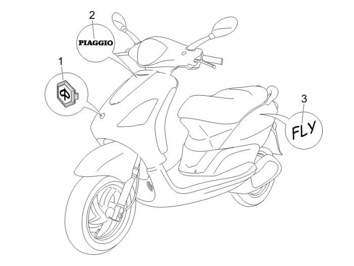 Emblemen - Stickers Piaggio Fly 50 2-takt AC
