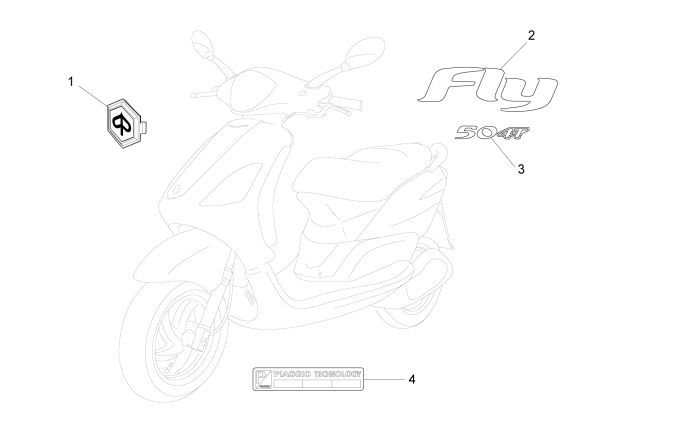 Emblemen - Stickers Piaggio New Fly 4-takt 2V