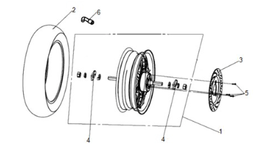 Rear wheel Sym E-Fiddle
