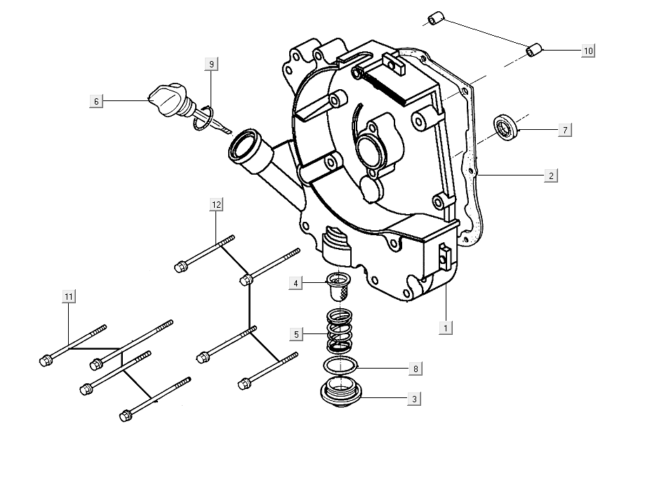 Carterhelft rechts - Peilstok - Oliefilter Kymco People S 50i Euro 4 Mat Grijs
